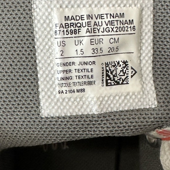 Converse All Star Chuck Taylor Dinosaurs Junior US SZ 2 Orange/Grey HighTop - Picture 10 of 13